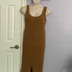 Gap ribbed knit sleeveless long maxi dress women’s (midi buttons).